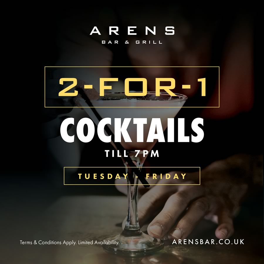 2 for 1 Cocktails at Arens
